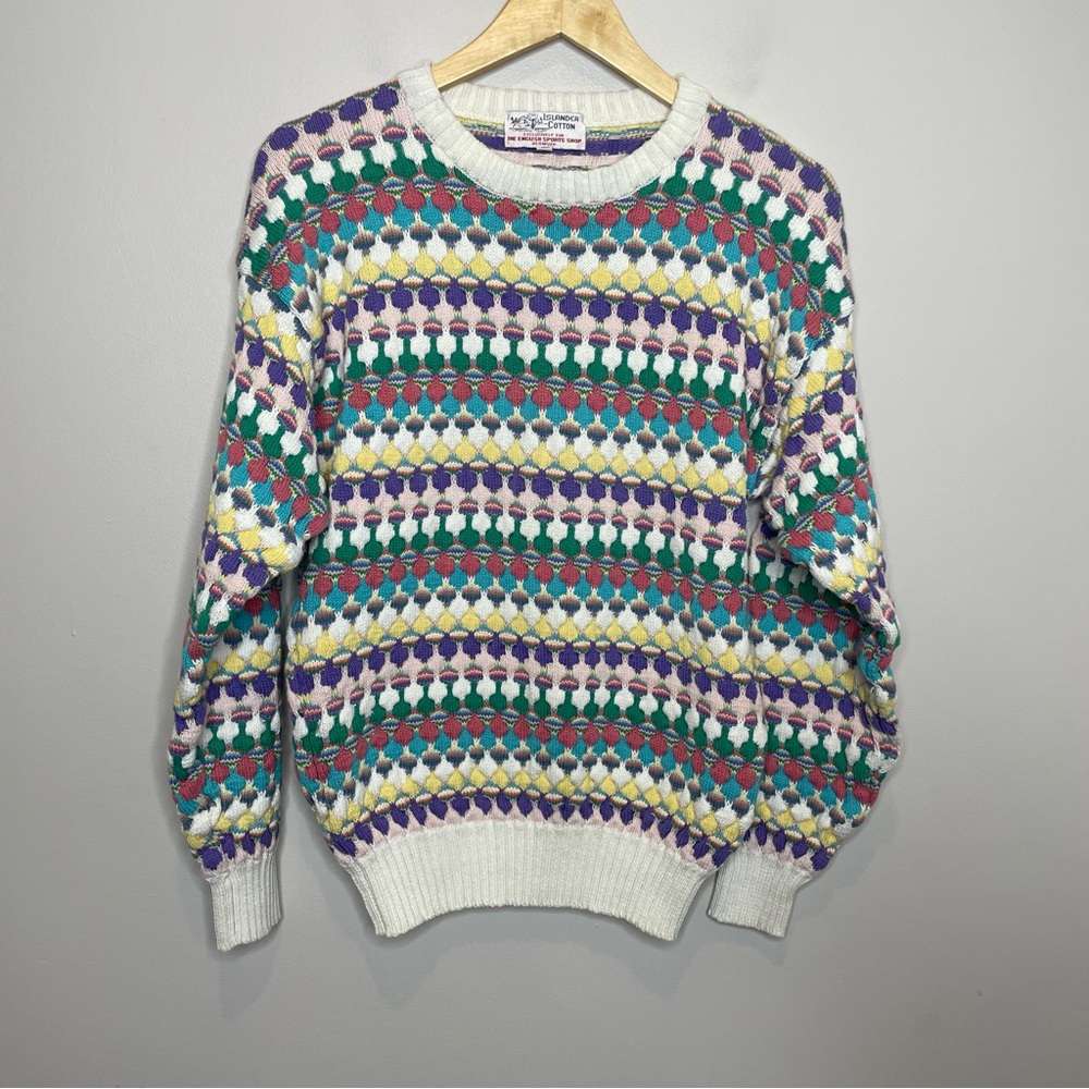 Vintage 80s sweater pastel 1980s Cotton Fairy Kei Kawaii  Oversized Pullover